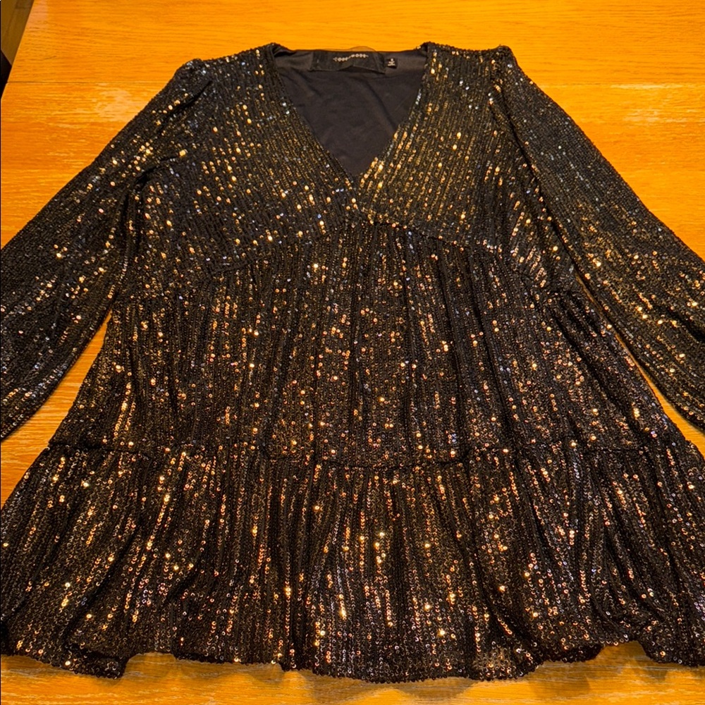 Sequin Black Mini Dress
